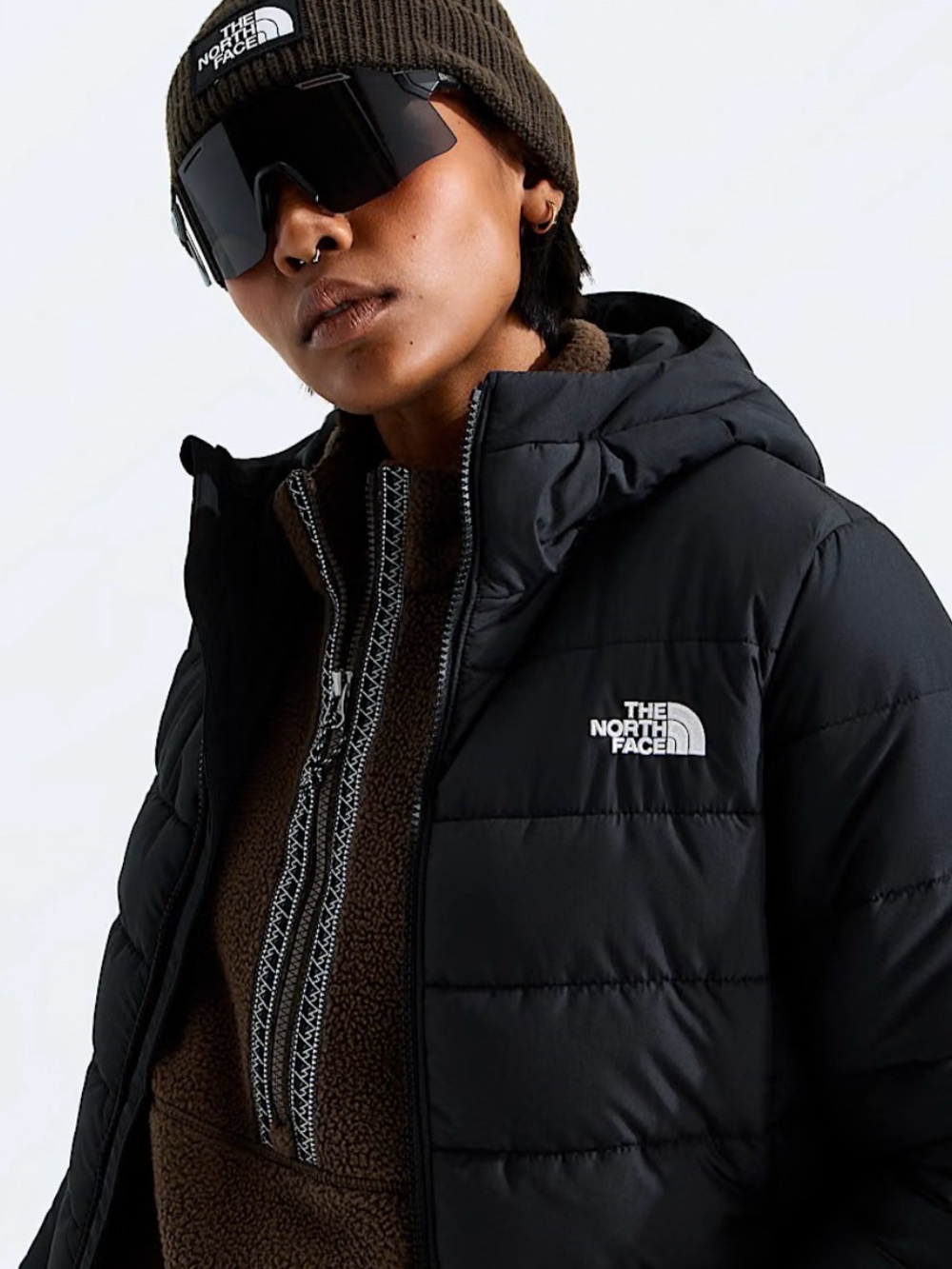 The North Face Women's Black Hooded Long Puffer Jacket - Picture 3 of 8